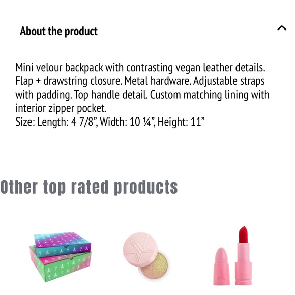 Jeffree Star VELOUR PINK BUCKLE BACKPACK! - Picture 5 of 5